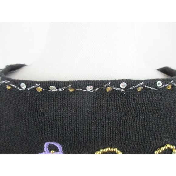 Berer2 M Fun Sweater Beads Sequins Embroider Takako Sakon Zip Long Sleeve Women - Picture 7 of 11